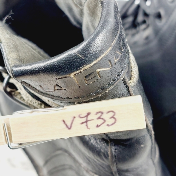 Latenace Black Single Strap Vintage Leather High Ankle Round Toe Boot V733 - Picture 13 of 13